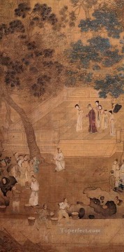 Qian Xuan Painting - madre virtuosa tinta china vieja
